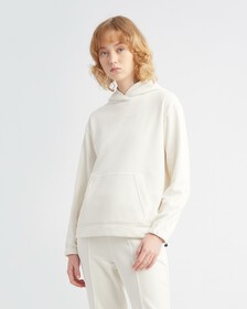 COTTON TERRY HOODIE, WHITE SUEDE, hi-res
