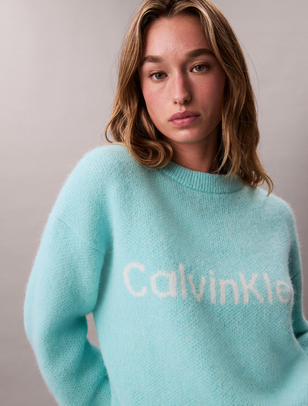 Alpaca Blend Logo Jumper, Tahiti Turquoise, hi-res
