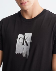 Metallic Foil Monogram Organic Cotton Tee, Ck Black, hi-res