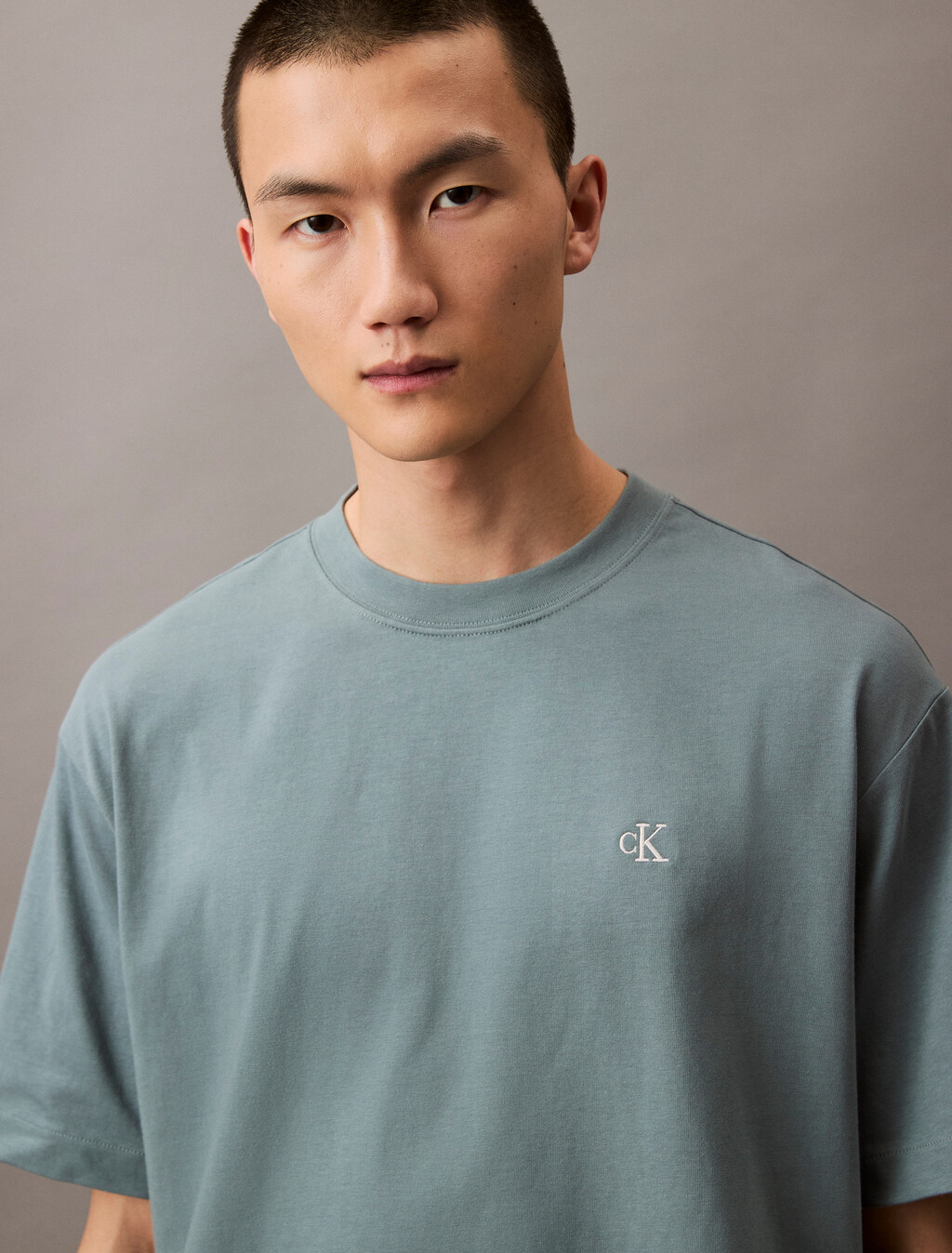 Calvin Logo Crew Neck Tee, Trooper, hi-res