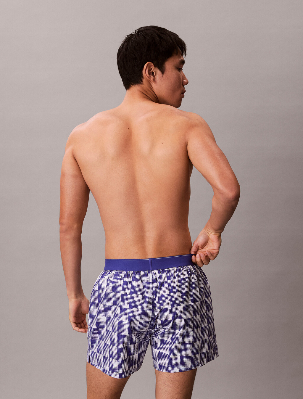 CK X Cotton Monogram Slim Boxer, PIXEL GRADIENT BLUE RIVER FOG, hi-res