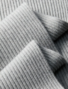 Wool Blend Signature Logo Scarf, Light Grey Heather, hi-res