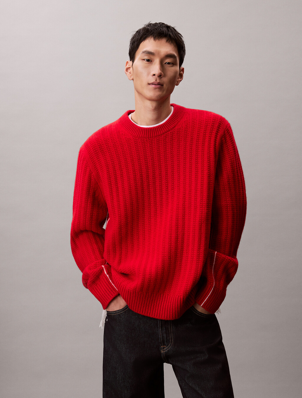 Lunar New Year Cashmere Sweater, Pantone Red, hi-res