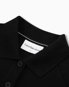 Logo Tape Slim Polo Dress, Ck Black, hi-res