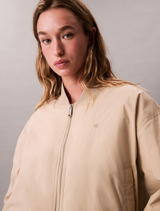Lightweight Cropped Bomber Jacket