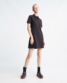 Logo Tape Slim Polo Dress, Ck Black, hi-res