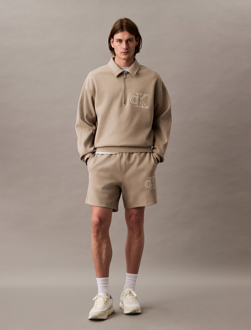 Rib Knit Logo Applique Jogger, Vintage Khaki, hi-res