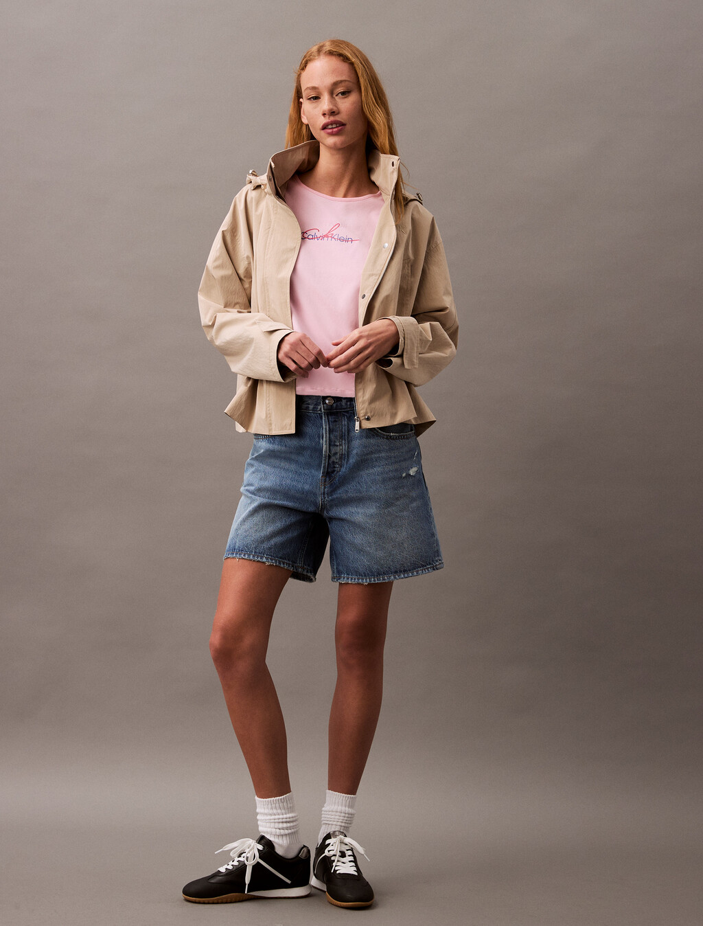 Slim Script Logo T-shirt, Pastel Pink, hi-res