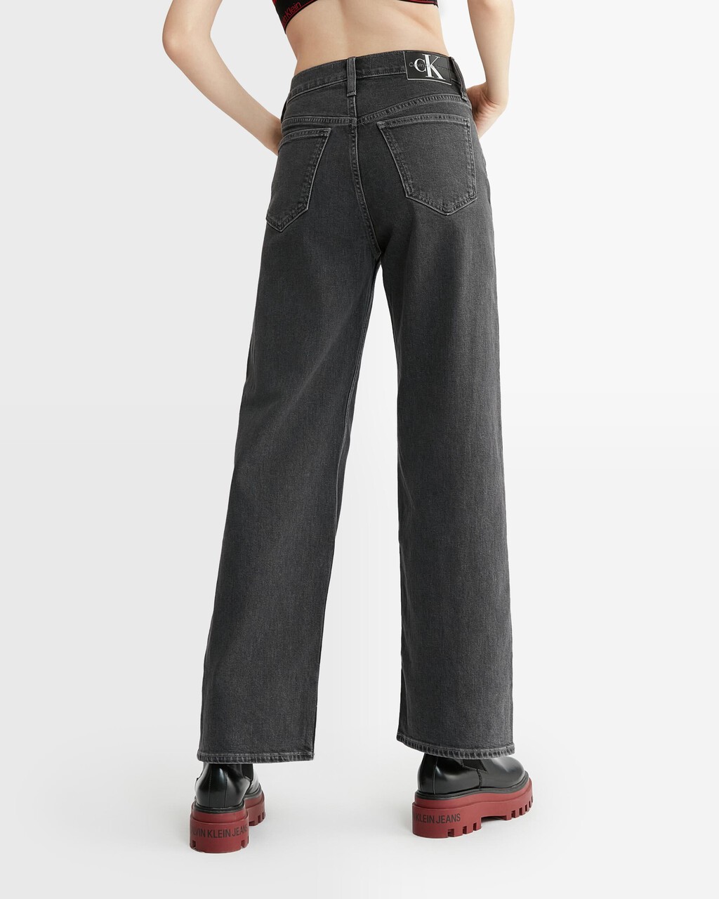 High Rise Wide Leg Jeans, Denim Grey, hi-res