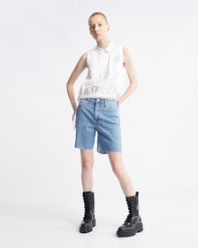 Bermuda Mom Shorts, Denim Light, hi-res