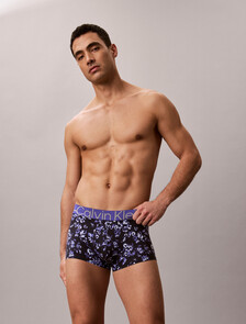 Icon Microfiber Stretch Metallic Low Rise Trunk, IKAT FLORAL BLACK, hi-res