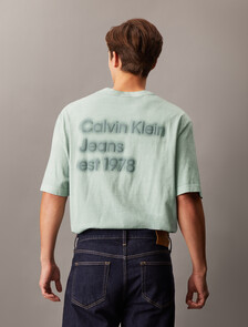 Washed Puff Print Tee, Lead, hi-res
