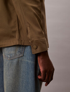 Relaxed Cotton Shacket, Capers, hi-res
