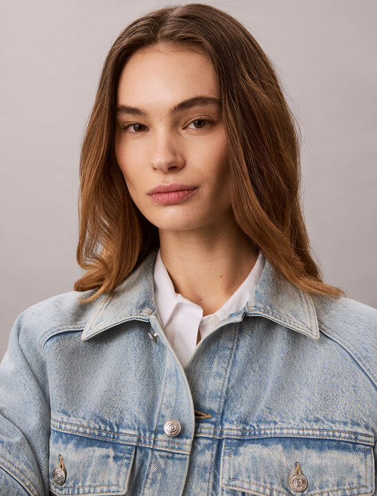 Boxy Logo Tape Denim Jacket