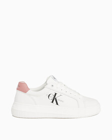 Leather Trainers, BRIGHT WHT/PINK, hi-res