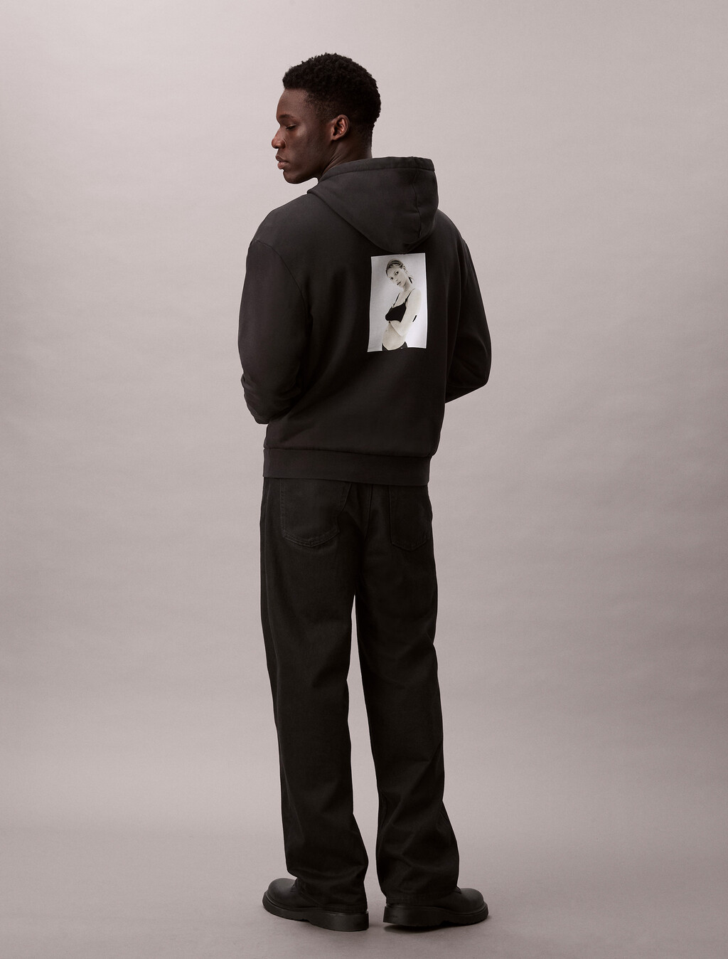 Kate Moss Fleece Graphic Hoodie, Black, hi-res