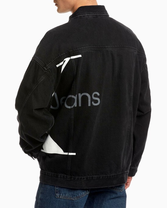 MONOGRAM LOGO OVERSIZED DENIM JACKET