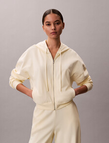 Logo Cotton Jersey Zip Thru Hoodie, Pear Sorbet, hi-res