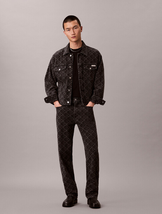 90s Signature Emblem Jacquard Denim Trucker