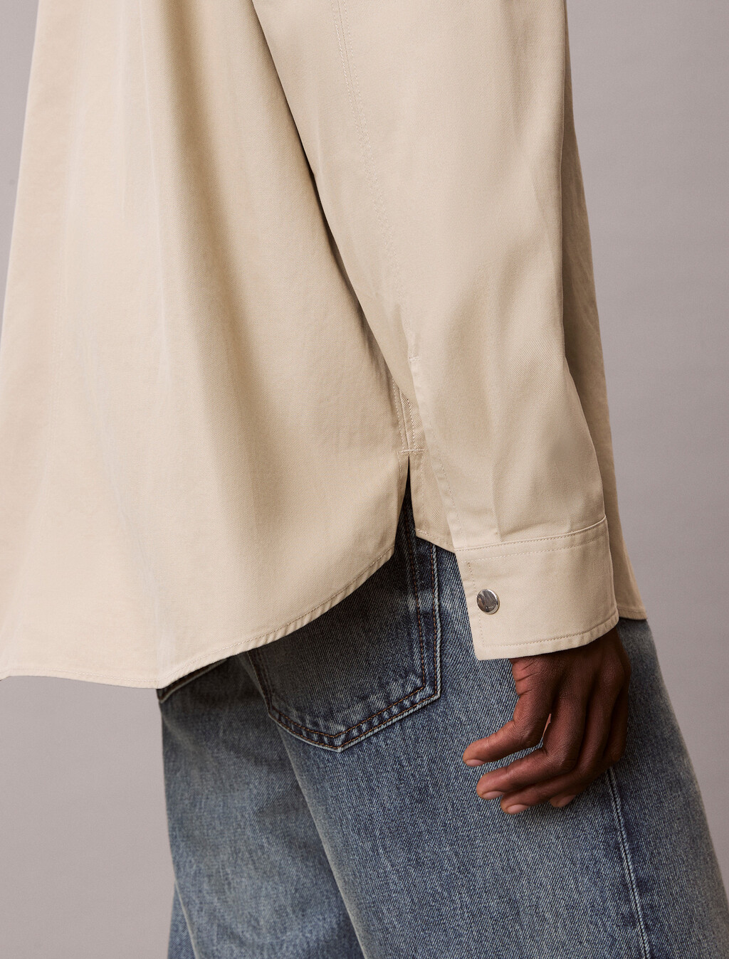 Oversized Workwear Shacket, Ancient Marble, hi-res