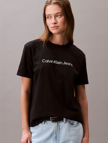 Institutional Logo Tee, Black, hi-res