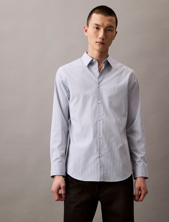 Technical Stripe Slim Shirt