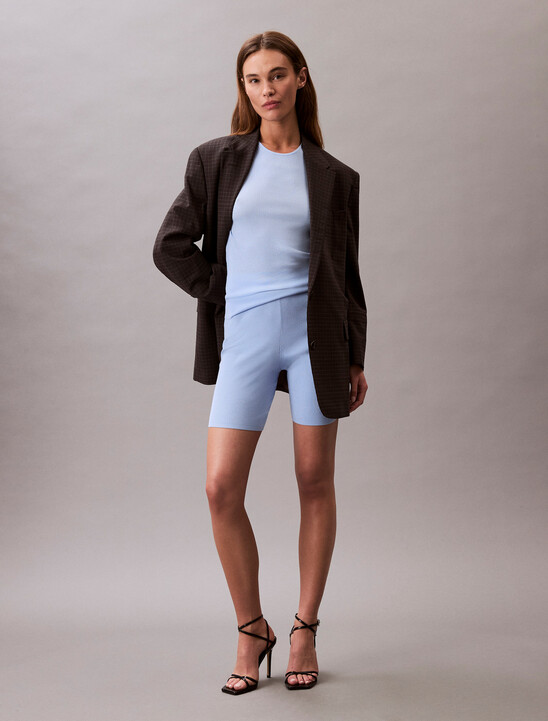 Viscose Blend Ribbed Bike Shorts