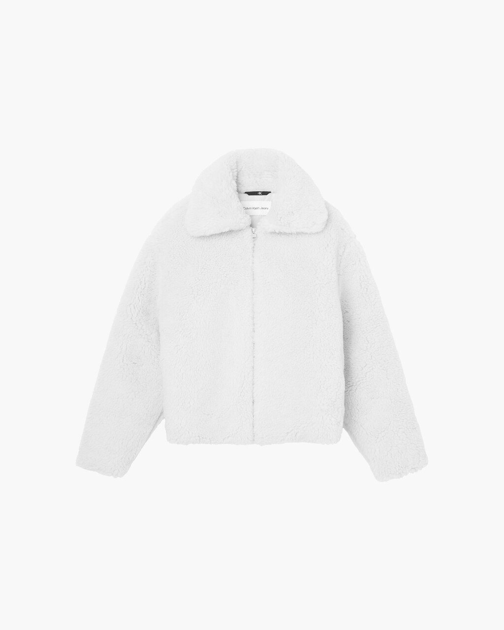 RECYCLED SHERPA MONOGRAM JACKET, Eggshell, hi-res