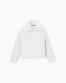 RECYCLED SHERPA MONOGRAM JACKET, Eggshell, hi-res