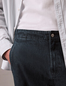 Cotton Linen Relaxed Jeans, DARK MOON, hi-res