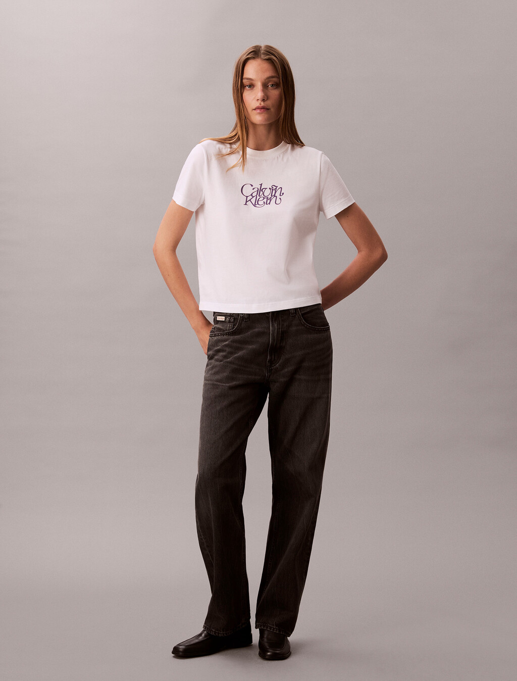 Script Logo Graphic Slim T-Shirt, Brilliant White, hi-res