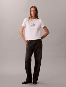 Script Logo Graphic Slim T-Shirt, Brilliant White, hi-res