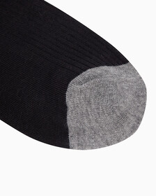Women's 1 Pack Rib Crew Socks, BLACK, hi-res