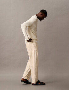 Cotton Linen Relaxed Jeans, NATURAL SUN, hi-res