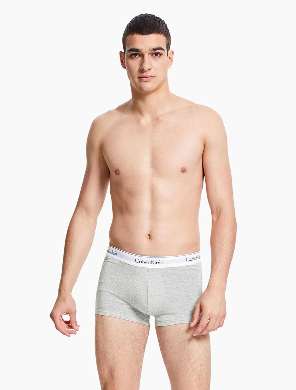 Icon Cotton Stretch Trunks 2 Pack, Grey Heather/Black, hi-res
