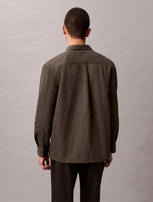 Relaxed Nylon Shirt Jacket, Beluga, hi-res