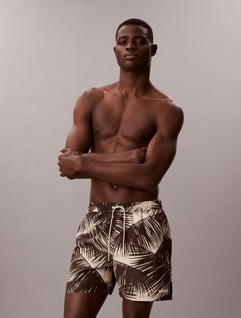 Solid Swim Shorts, 20251 ADVENTURE PALM+OATMEAL, hi-res