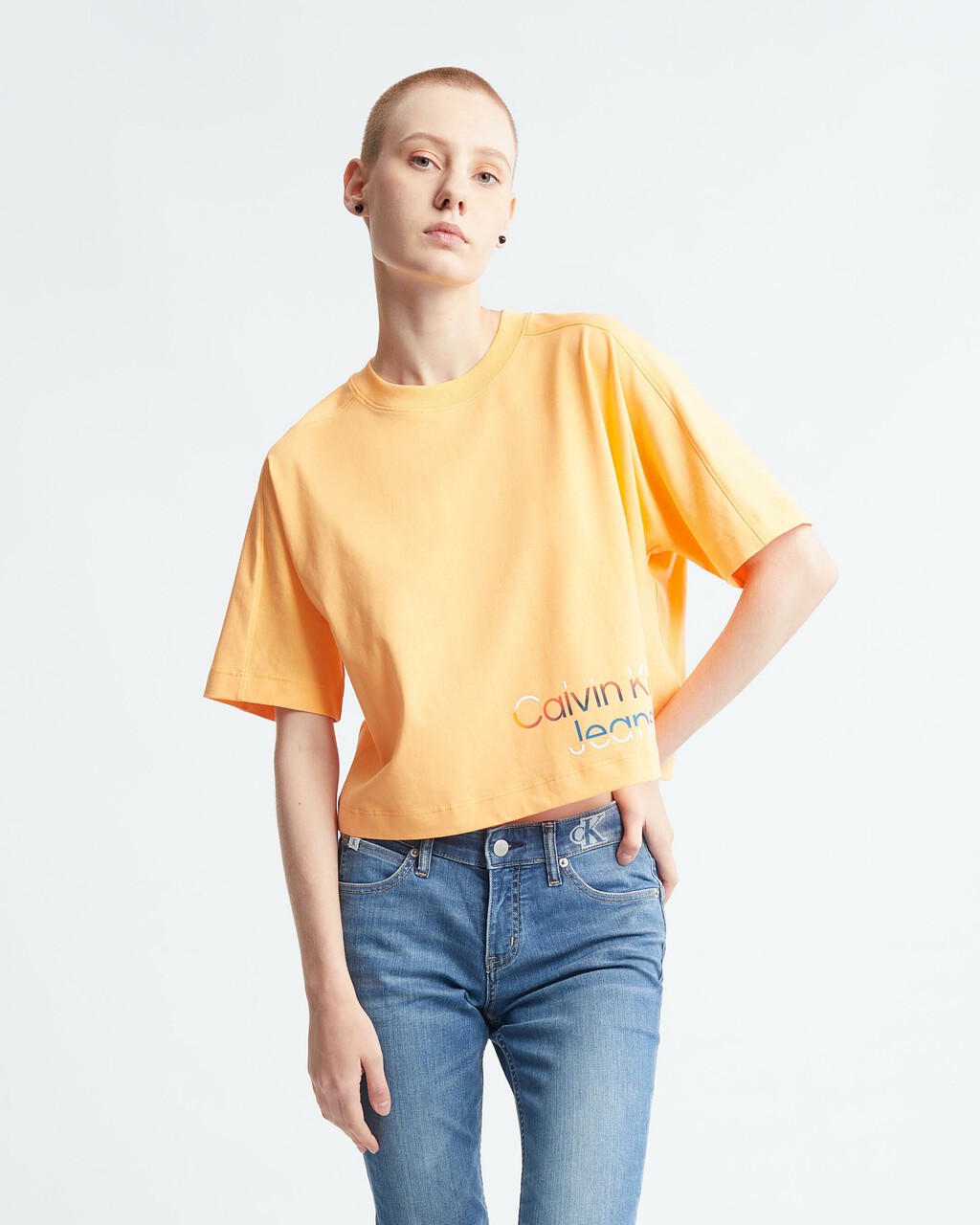 Gradient Shift Logo Oversized Tee, Crushed Orange, hi-res