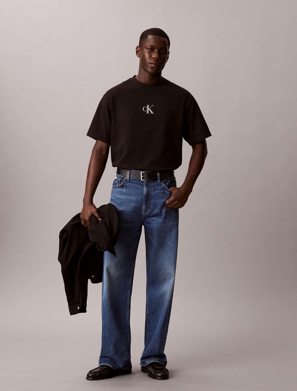 Overlay Logo Graphic Relaxed Tee, Black, hi-res