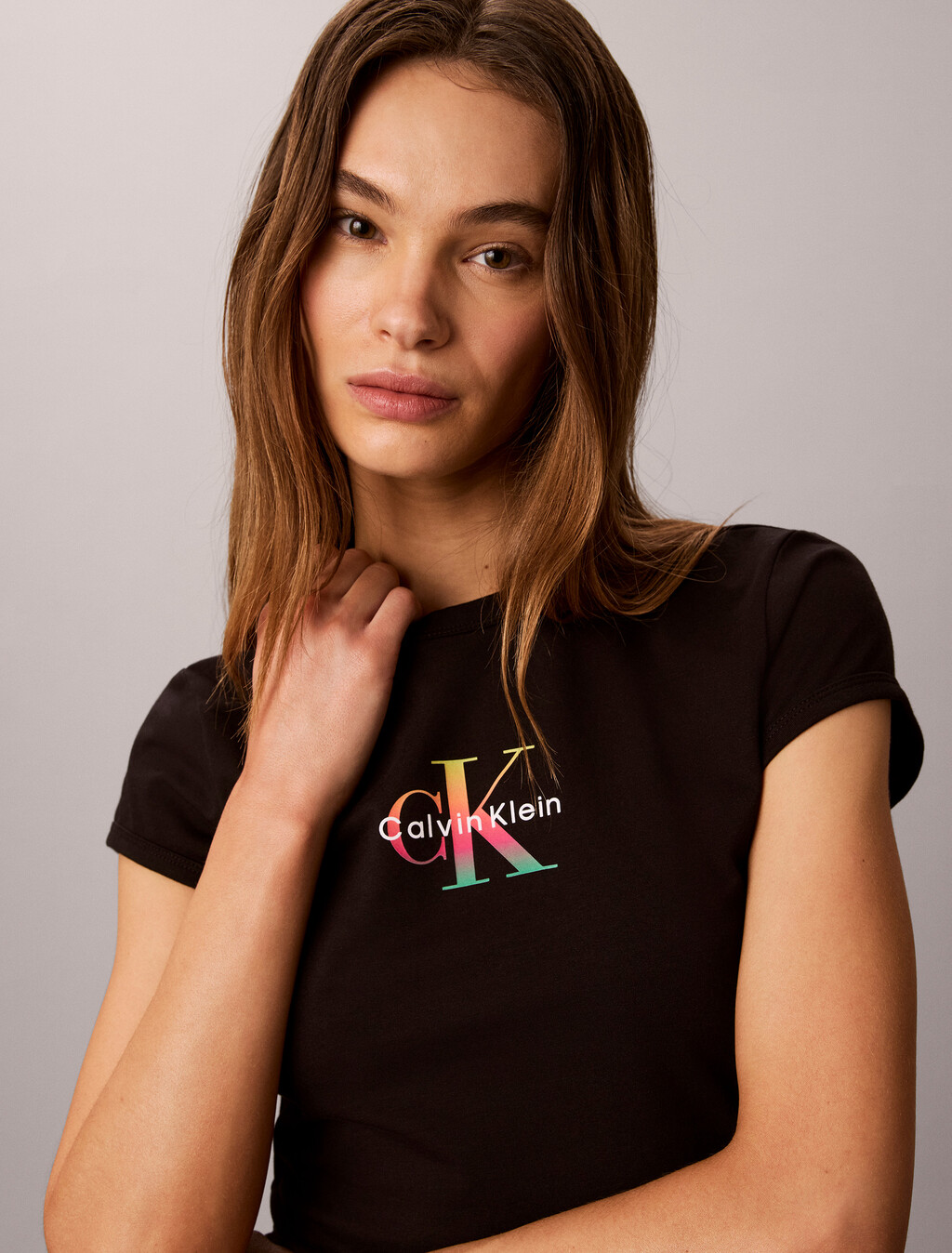 Slim Monogram T-shirt - Pride, Black, hi-res