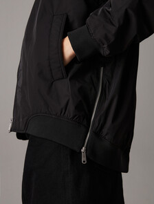 Long Padded Bomber Jacket, Ck Black, hi-res