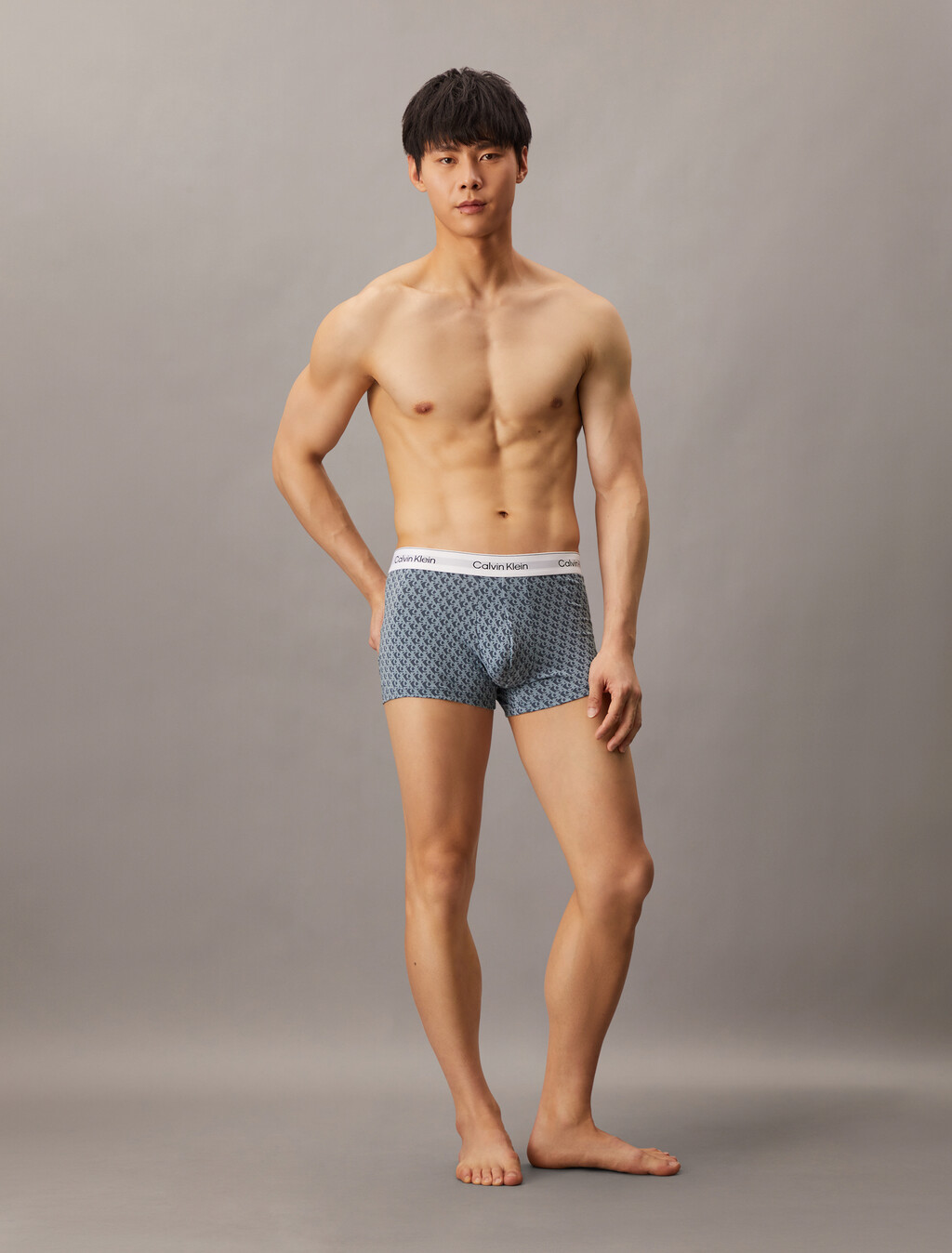 Icon Cotton Stretch Trunks 3 Pack, glacier/ plush monogram vintage indigo/sterling bl, hi-res