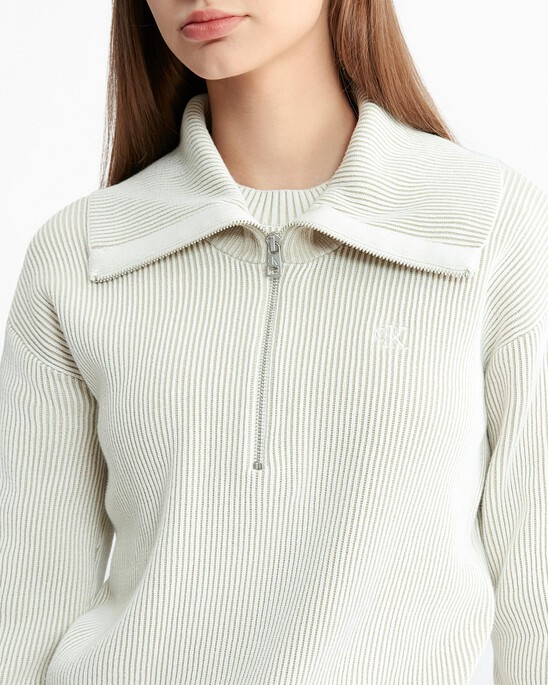 Hyper Real Half Zip Collar Sweater