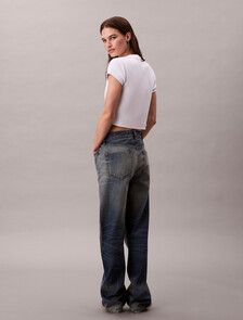 Slim Cropped Monogram T-shirt, Brilliant White, hi-res