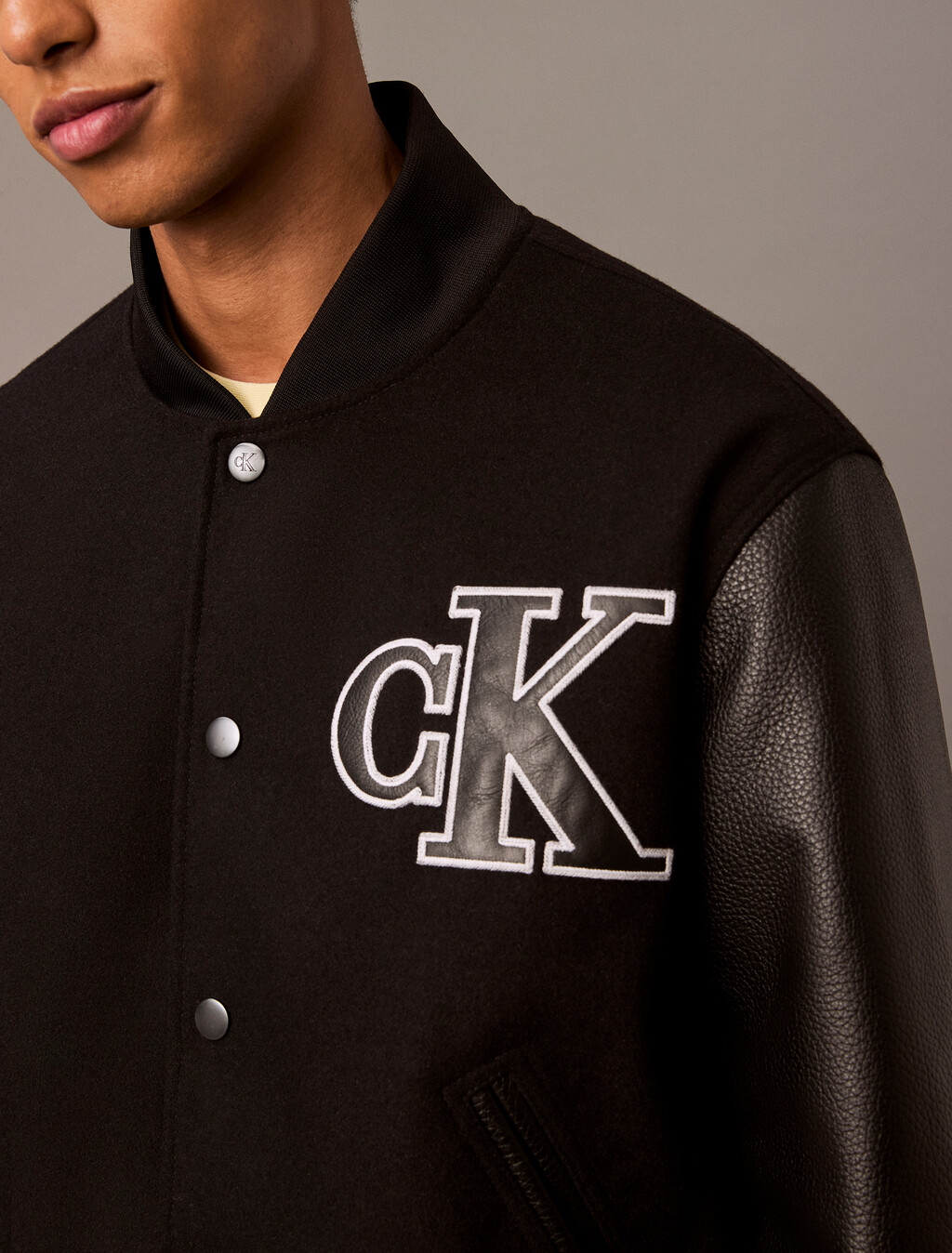 Varsity Bomber Jacket, Black, hi-res