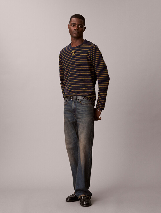 Cotton Crepe Stripe Tee