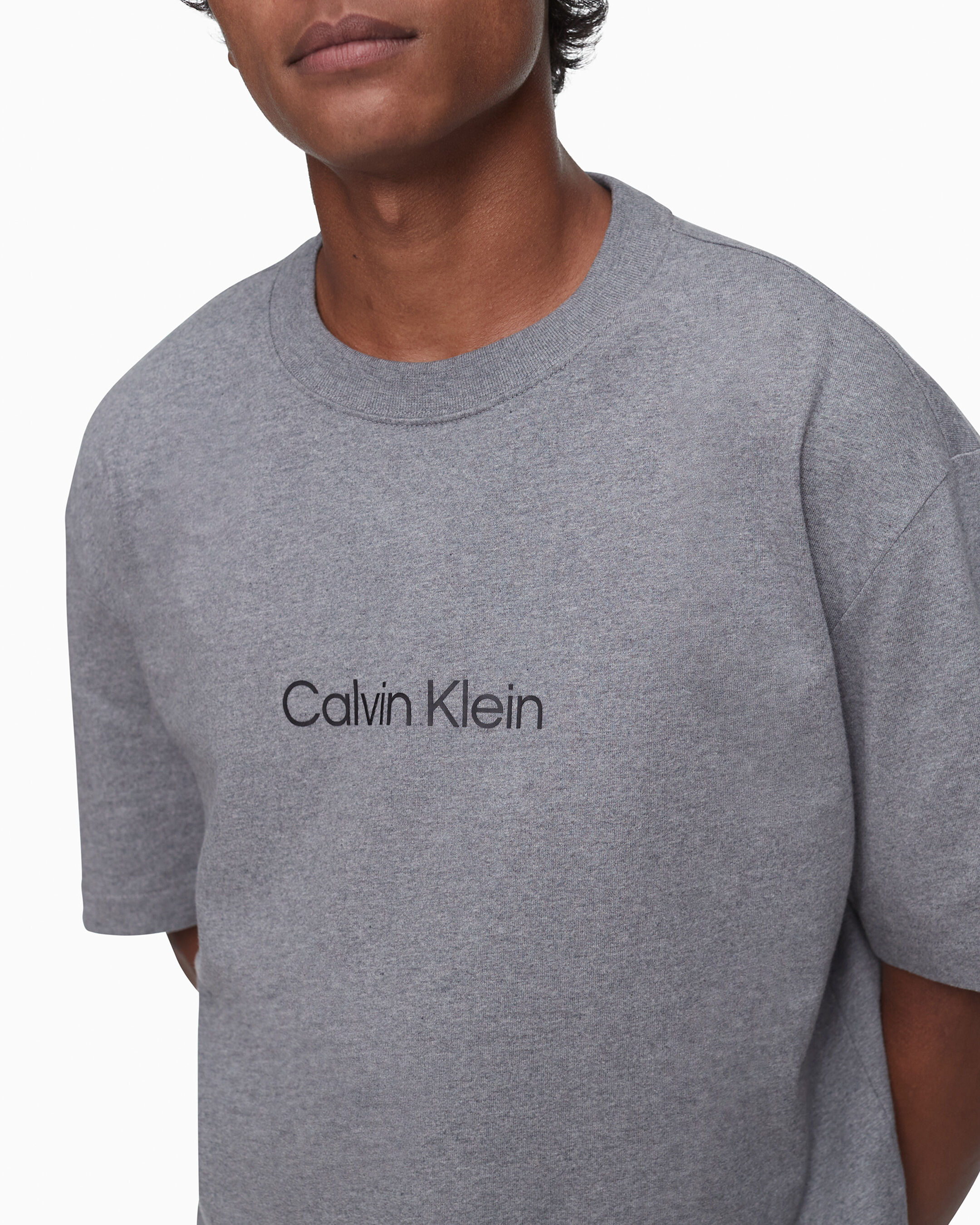 Calvin Logo Crew Neck Tee grey Calvin Klein Singapore