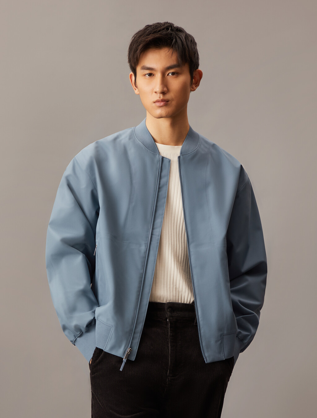 Technical Bomber Jacket, Bluefin, hi-res