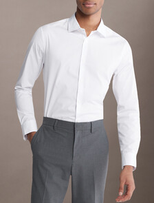 Supima Stretch Cotton Slim Button-Down Shirt, Brilliant White, hi-res