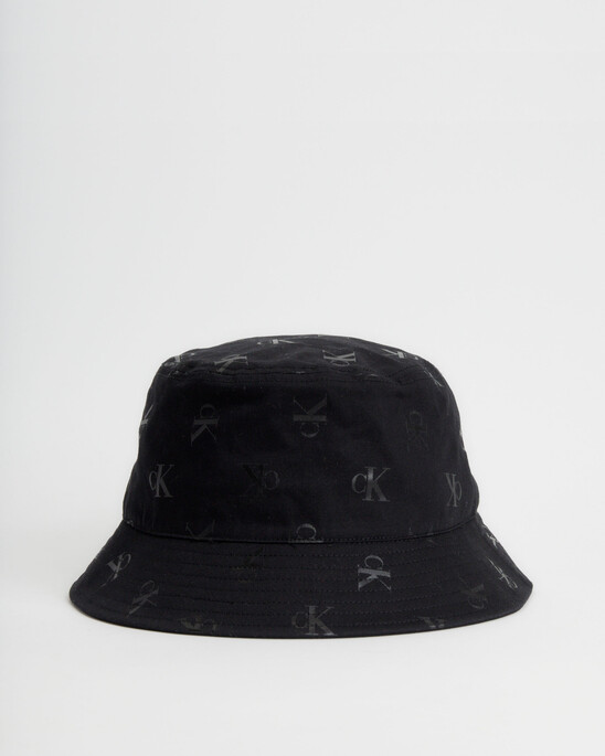 Calvin Klein Monogram-print Cotton Bucket Hat in Blue for Men